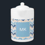 Ocean Waves Chevron<br><div class="desc">Ocean Waves Chevron ZigZag Scribble Pattern - reminds us of the beach and ocean. Two tone blues and a sandy off white- We have left all of the images used in this design customisable - You can play with them to your hearts content- Click the orange 'Customise This' button and...</div>