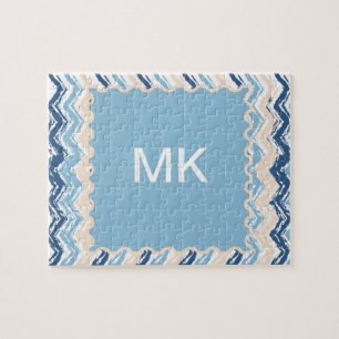 Ocean Waves Chevron Jigsaw Puzzle