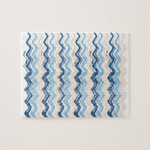 Ocean Waves Chevron Jigsaw Puzzle