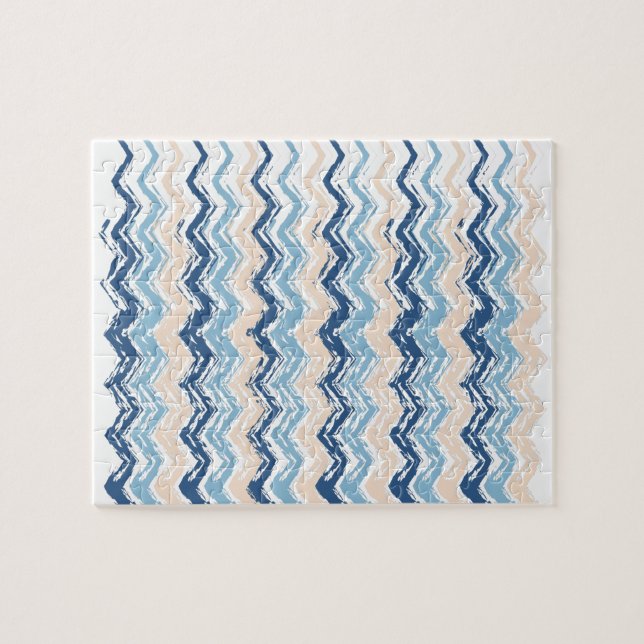 Ocean Waves Chevron Jigsaw Puzzle (Horizontal)