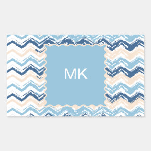 Ocean Waves Chevron Rectangular Sticker