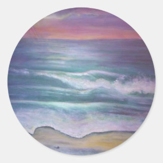 Ocean Waves Classic Round Sticker