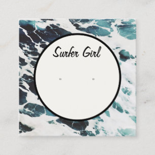 Ocean Waves Coastal Earring Display Card