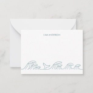 Ocean waves coastal kids personalised card