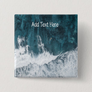 Ocean Waves Crashing 15 Cm Square Badge