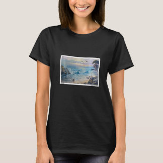 Ocean Waves Crashing Ocean Seascape Painting T-Shirt