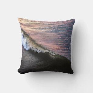 OCEAN WAVES CRASHING ON SHORE DURING DAYTIME CUSHION