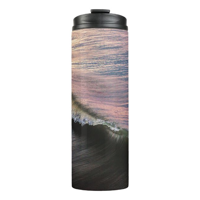 OCEAN WAVES CRASHING ON SHORE DURING DAYTIME THERMAL TUMBLER (Front)