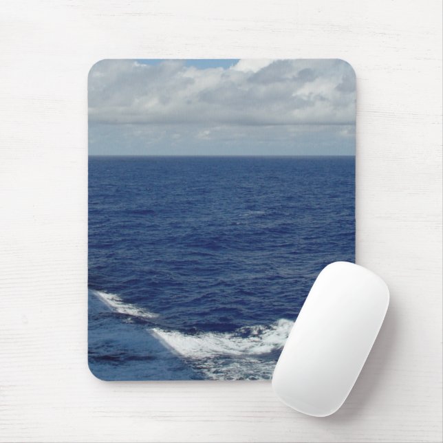 Ocean Waves & Fluffy Clouds Mousepad (With Mouse)