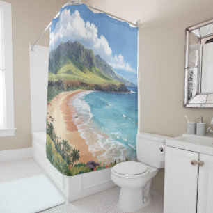 Ocean Waves Hawaii Shower Curtain