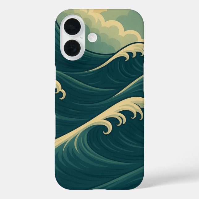Ocean Waves iPhone 16 Case – Calm, Coastal Vibes (Back)