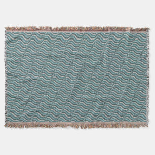 Ocean Waves Linen Look Throw Blanket