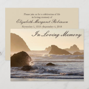 Ocean Waves Memorial Service Funeral Announcement