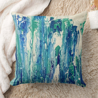 Ocean Waves Modern Abstract Throw Pillow