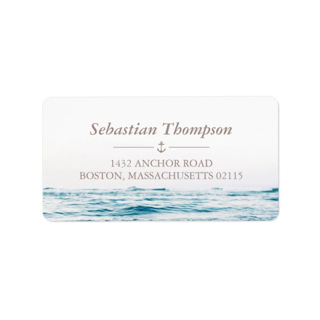 Ocean Waves Nautical Label (Front)