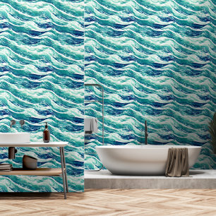 Ocean waves nautical seamless pattern beach wallpaper