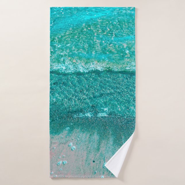 Ocean Waves on Sand  Bath Towel (Bath Towel)