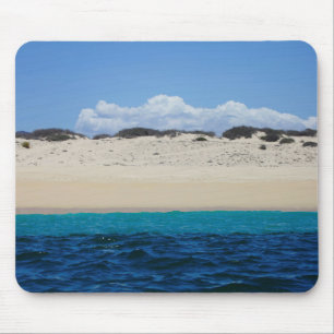Ocean Waves On Sandy Beach Under Blue Sky Mouse Mat