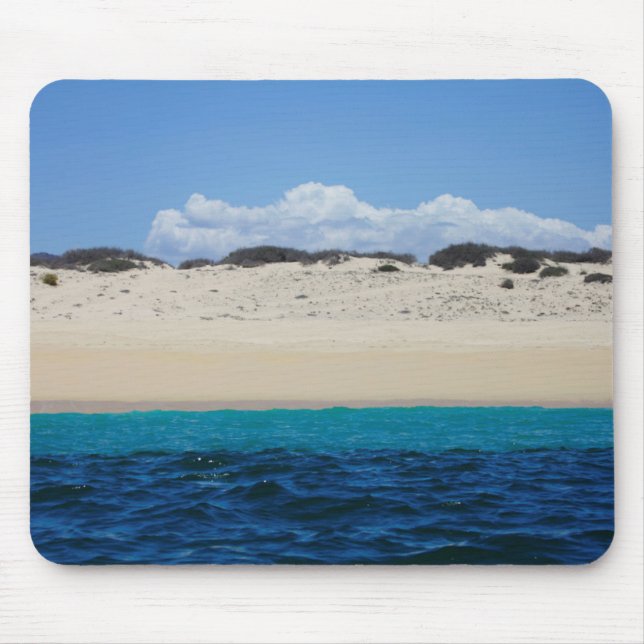 Ocean Waves On Sandy Beach Under Blue Sky Mouse Mat (Front)