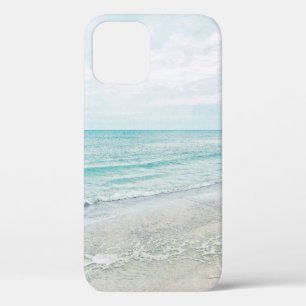 Ocean Waves Painting Aqua Light Blue Watercolor iPhone 12 Case