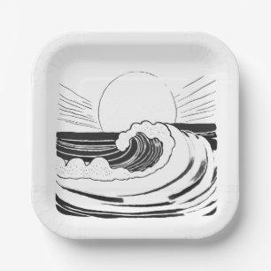 Ocean Waves Paper Plate