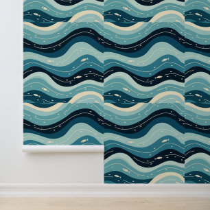 Ocean Waves Pattern: A Serene Seascape Wallpaper