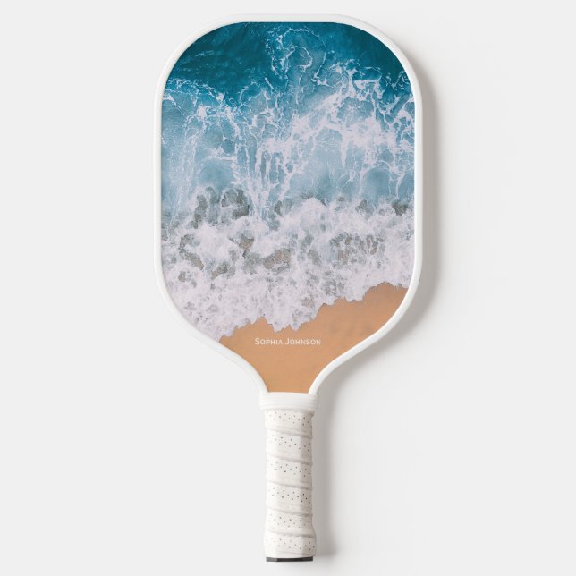 Ocean Waves personalised Pickleball Paddle (Front)