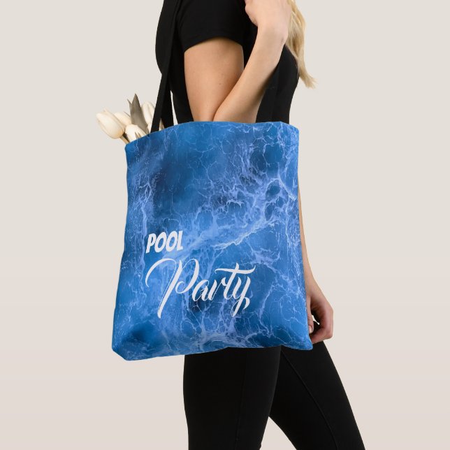 Ocean waves Pool Party blue white water customise Tote Bag (Close Up)