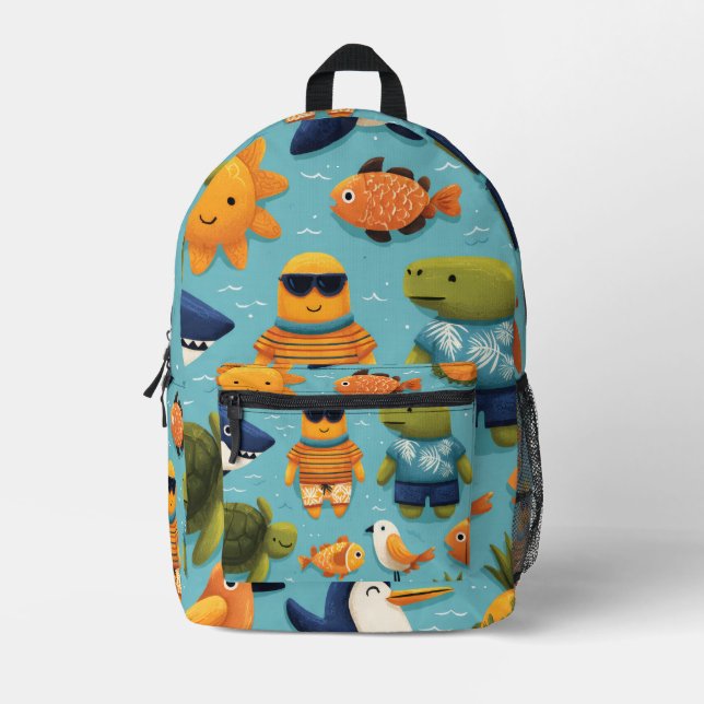 Ocean Waves Print Cut Sew Bag Gift (Front)