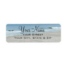 Ocean Waves & Sand Return Address Labels