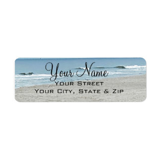 Ocean Waves & Sand Return Address Labels