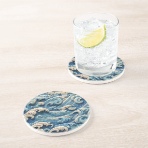 Ocean Waves Sandstone Coaster