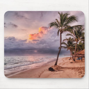 Ocean Waves Sandy Beach Sunset Mouse Mat