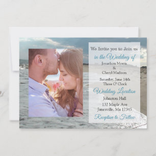 Ocean Waves Themed Photo Wedding Invites