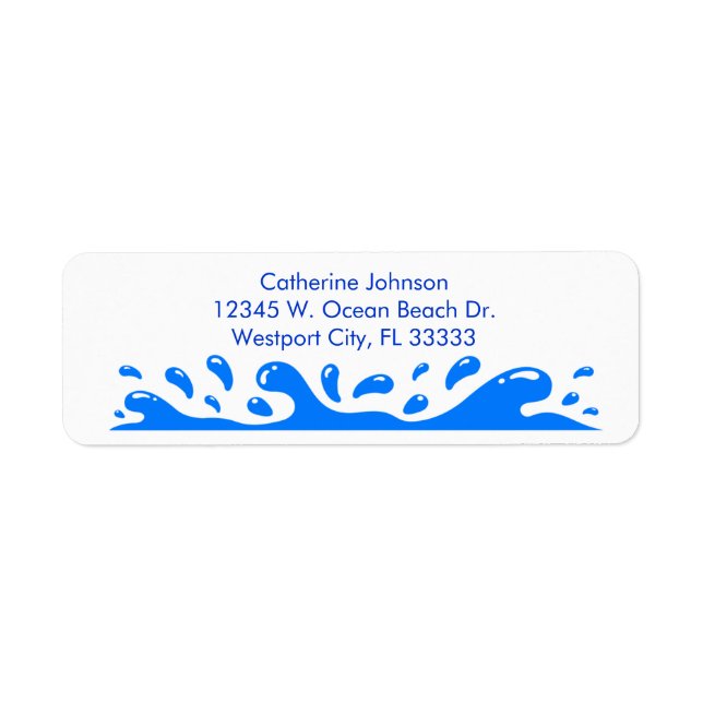 Ocean Waves Water Splash Personalised Company Blue (Front)