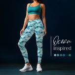 Ocean Waves Watercolor Turquoise Pattern Leggings<br><div class="desc">iPatterns present watercolor turqoise blue aqua ocean/sea waves leggins for woman! Stand out!</div>
