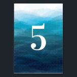 Ocean Waves Watercolor Wedding Table Number Cards<br><div class="desc">Modern. Elegant. This stationary suite uses clean lines,  classic typefaces,  and a blue waves watercolor painting to create an elegant look for your special day. Please customise with the numbers you need,  and add to your cart one card at a time.</div>