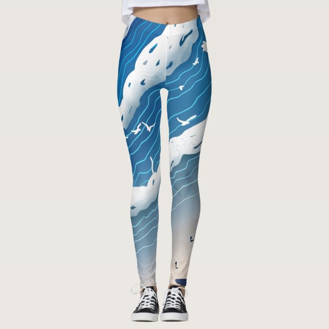 Ocean Waves Women’s Leggings  (Front)