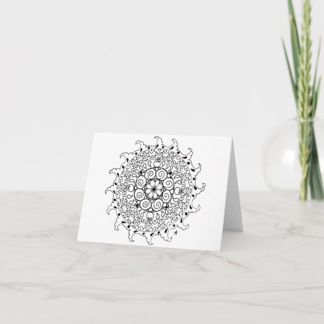 Ocean waves zen mandala card (Front)