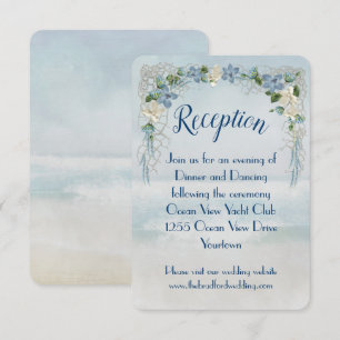Ocean Wedding Flower Arch Reception Invitation