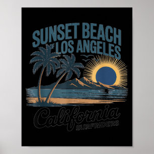 Ocean West Coast California Beach Retro Summer Poster