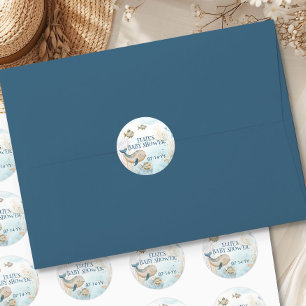 Ocean Whale Baby Shower Under the Sea Classic Round Sticker