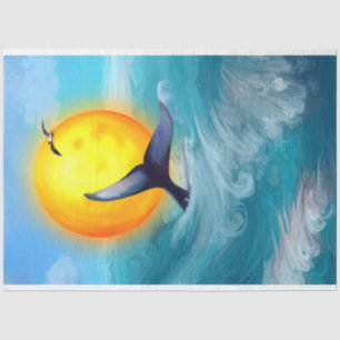 Ocean Whale Watercolor Decoupage Tissue Paper