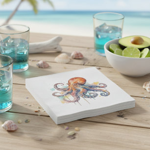 Ocean Whimsy: Colourful Octopus Napkin