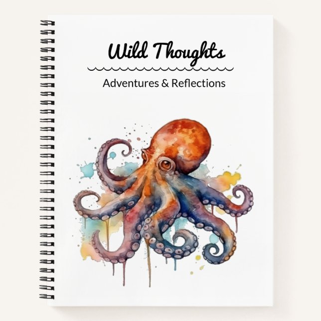 Ocean Whimsy: Colourful Octopus Notebook (Front)