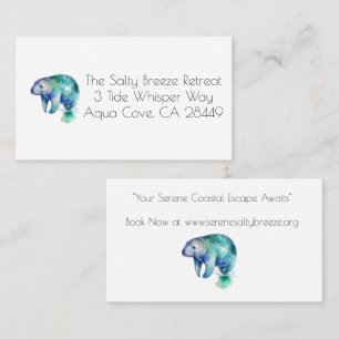 Ocean Whisper Manatee, custom Business Card