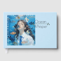 Ocean Whisper Underwater Girl Journal Guest Book