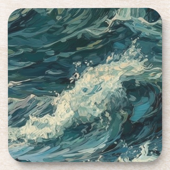 Ocean Whitecaps  Painting Coaster (Front)