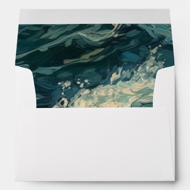 Ocean Whitecaps  Painting Envelope (Back (Bottom))