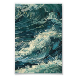 Ocean Whitecaps Painting Photo Print